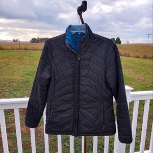 Lands' End Black Quilted Puffer Jacket Size Small 6-8